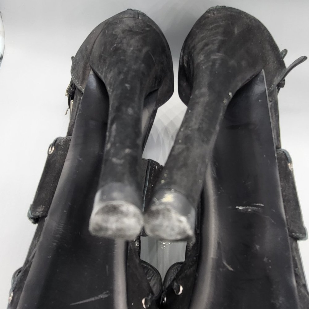 Stuart Weitzman Suede Platform Caged Booties - image 3